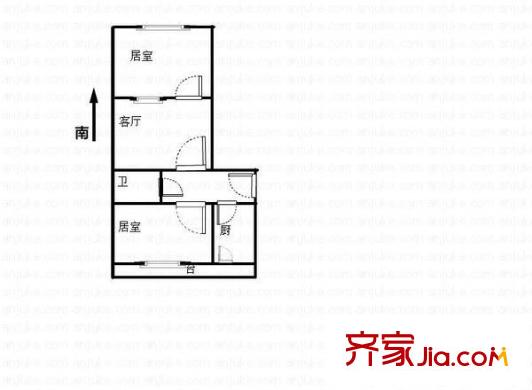延生里戶(hù)型圖戶(hù)型圖 2室1廳1衛(wèi)1廚