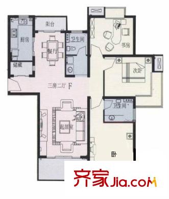 立達公寓戶型圖戶型圖 3室2廳2衛(wèi)1廚