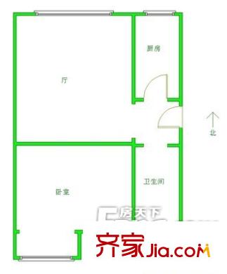 延生里戶(hù)型圖戶(hù)型圖 1室1廳1衛(wèi)1廚