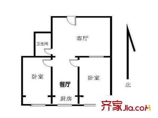 龍德里 2室 戶型圖