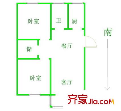 龍德里 2室 戶型圖