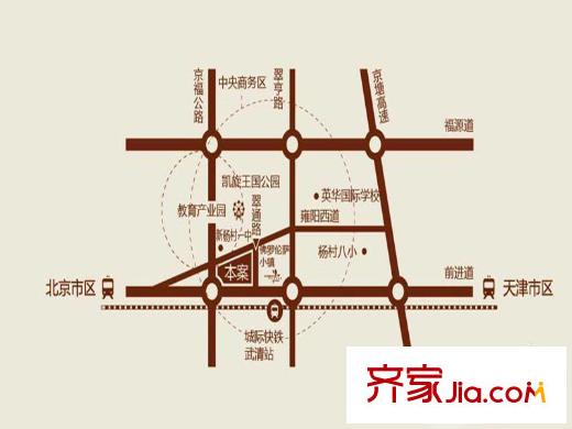 經(jīng)緯城市綠洲武清交通圖區(qū)位圖