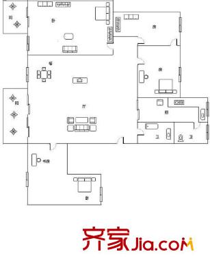 淘金路小区户型图4室2厅户型图 4室2厅2卫1厨