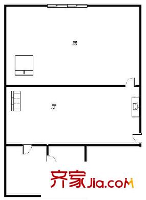 淘金路小区 1室 户型图