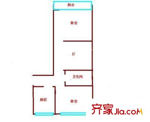 萬(wàn)德花園戶型圖戶型圖 2室1廳1衛(wèi)1廚