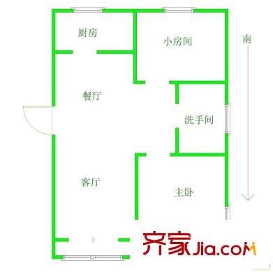 萬德花園戶型圖戶型圖 2室1廳1衛(wèi)1廚