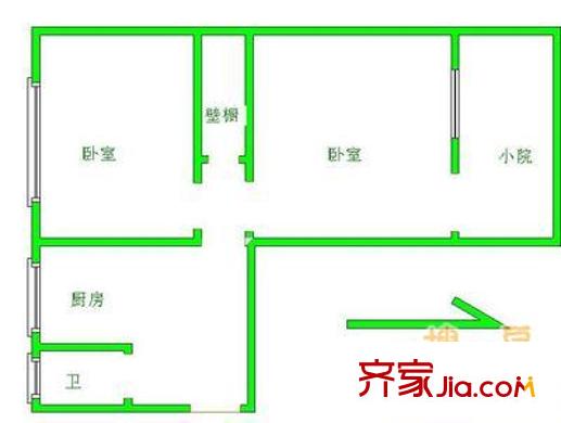 津?yàn)I雅都公寓戶型圖戶型圖 2室1廳1衛(wèi)1廚