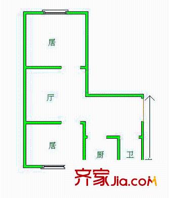 丹江里 2室 戶型圖
