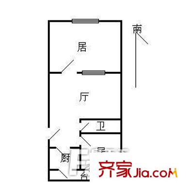 丹江里戶型圖戶型圖 2室1廳1衛(wèi)1廚