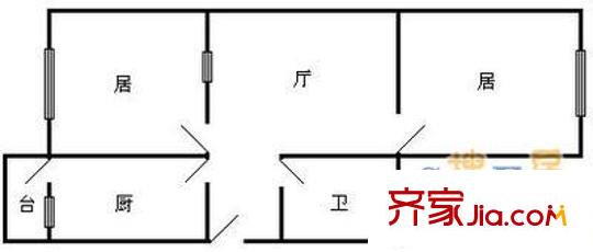 丹江里 2室 戶型圖