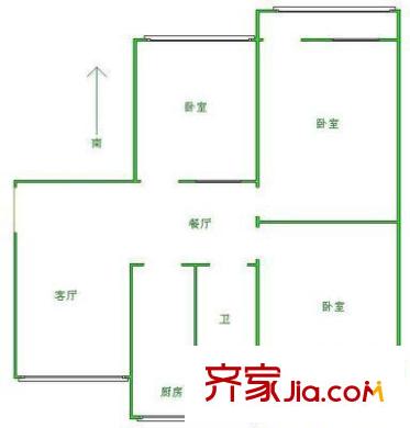 陽光花園戶型圖 戶型圖 1室1廳1衛(wèi)1廚