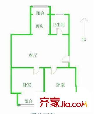 前光里戶型圖戶型圖 2室1廳1衛(wèi)1廚