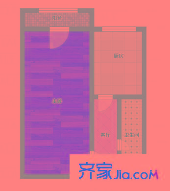 建湖里 1室 戶型圖