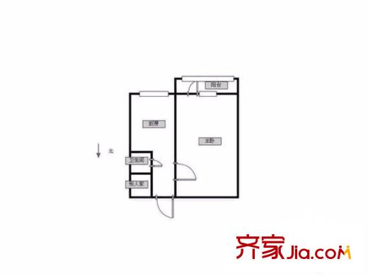 建湖里 1室 戶型圖