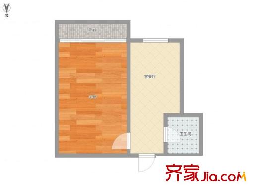 建湖里 1室 戶型圖