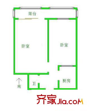 復(fù)康里戶型圖戶型圖 2室1衛(wèi)1廚