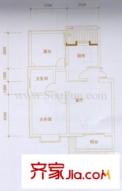 天江格調(diào)蘭庭戶型圖戶型圖 1室1廳1衛(wèi)1廚