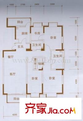 天江格調(diào)蘭庭戶型圖戶型圖 4室2廳2衛(wèi)1廚