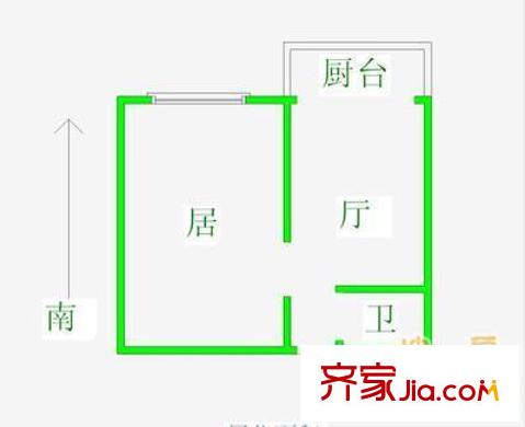 宜白南里戶型圖戶型圖 1室1廳1衛(wèi)1廚