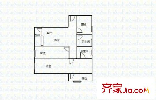 天一庄 2室 户型图