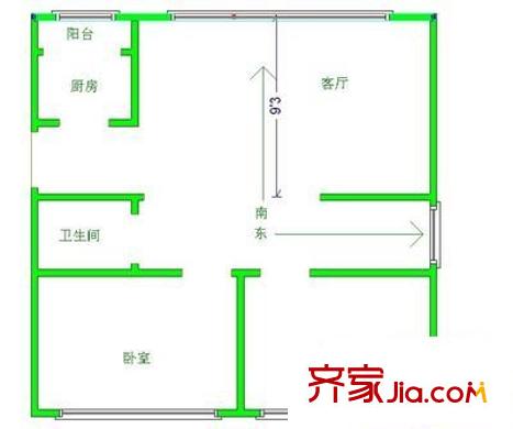 嘉德園戶型圖戶型圖 2室2廳1衛(wèi)1廚