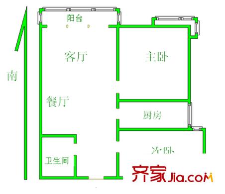 嘉德園戶型圖戶型圖 2室2廳1衛(wèi)1廚
