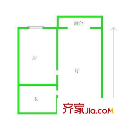 嘉德園戶型圖戶型圖 1室1廳1衛(wèi)1廚
