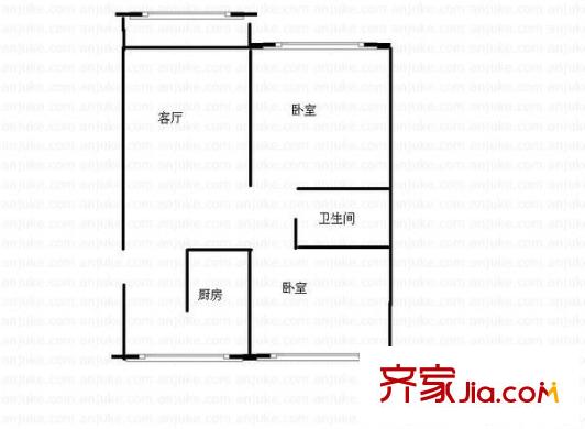 嘉德園戶型圖戶型圖 2室2廳1衛(wèi)1廚