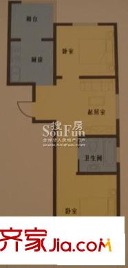雅潤嘉園戶型圖08 2室1廳1衛(wèi)