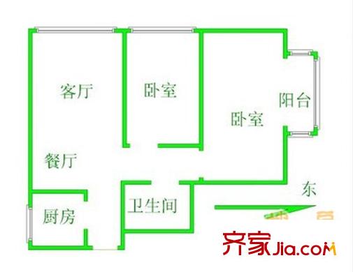 重華西里戶型圖戶型圖 2室2廳1衛(wèi)1廚