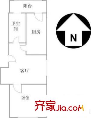 宜川北里戶型圖戶型圖 1室1廳1衛(wèi)1廚