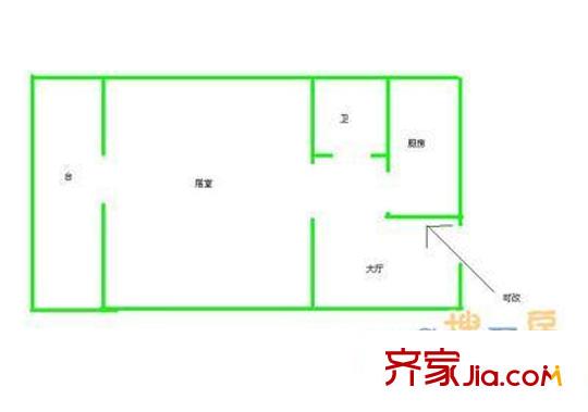 宜川北里戶型圖戶型圖 1室1廳1衛(wèi)1廚