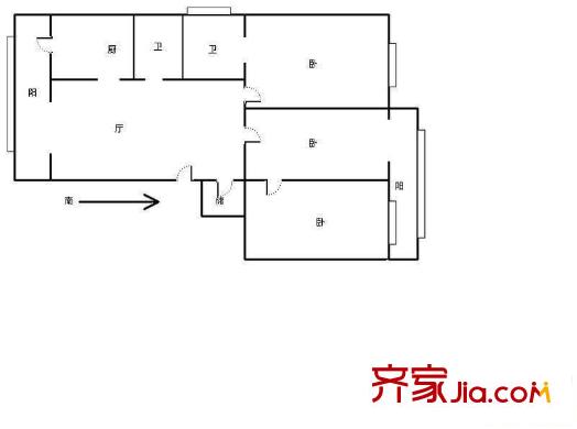 亞中花園戶型圖戶型圖 3室1廳2衛(wèi)1廚