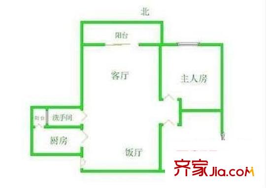 金碧华府户型图2室2厅户型图 2室2厅1卫1厨
