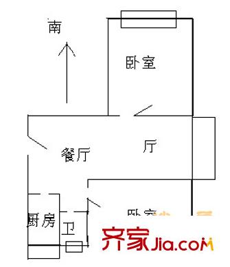 金平東里戶型圖戶型圖 2室1廳1衛(wèi)1廚