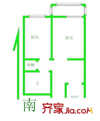 紫金北里戶型圖戶型圖 2室1廳1衛(wèi)1廚