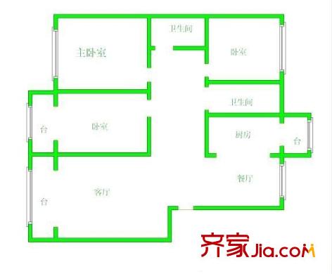 紫金北里戶型圖 戶型圖 3室1廳1衛(wèi)1廚