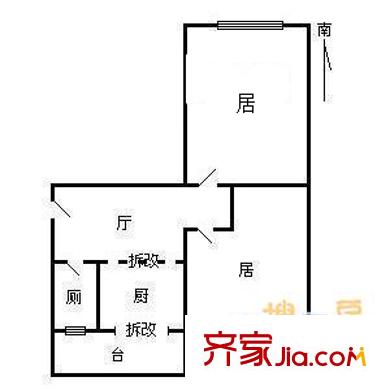 雅園里戶型圖戶型圖 2室1廳1衛(wèi)1廚