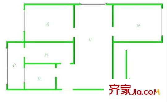 紫金北里戶型圖戶型圖 2室1廳1衛(wèi)1廚