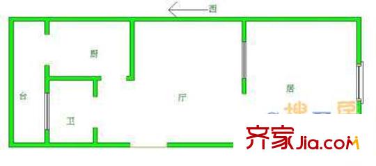 景湖里戶型圖 戶型圖 1室1廳1衛(wèi)1廚