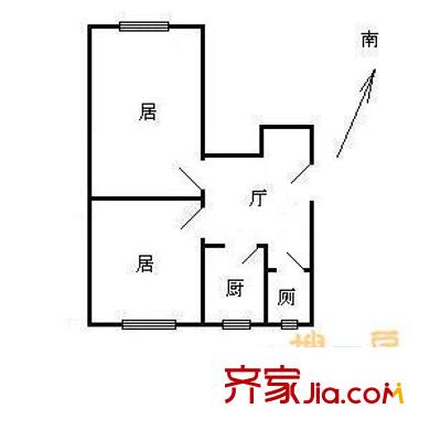 景湖里戶型圖戶型圖 2室1廳1衛(wèi)1廚