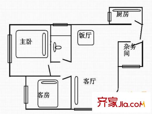 加拿大花园户型图3室2厅户型图 3室2厅1卫1厨