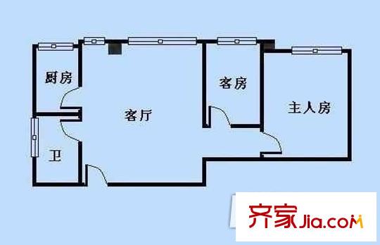 跑马地花园 2室 户型图