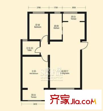 北岸尚城戶型圖戶型圖 2室1廳1衛(wèi)