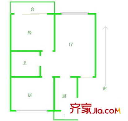 順園公寓戶型圖戶型圖 2室1廳1衛(wèi)1廚