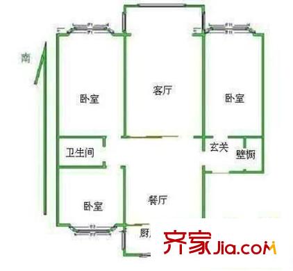 盈江西里戶型圖戶型圖 3室1廳1衛(wèi)1廚