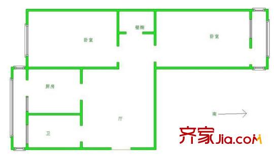 盈江西里戶型圖 戶型圖 2室1廳1衛(wèi)1廚