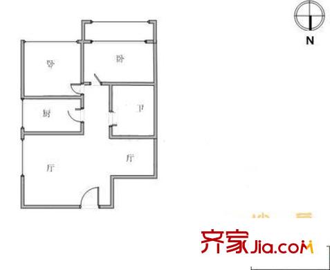 金云里戶型圖戶型圖 2室2廳1衛(wèi)1廚