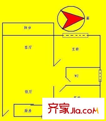 怡港花园户型图2室2厅户型图 2室2厅1卫1厨