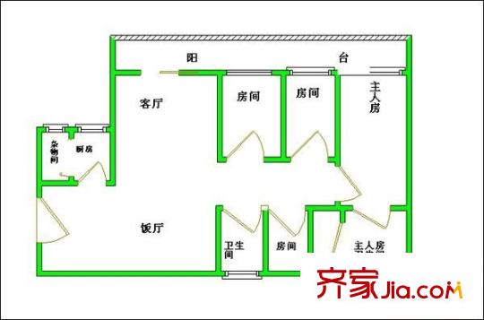 怡港花园户型图5室2厅户型图 5室2厅2卫1厨